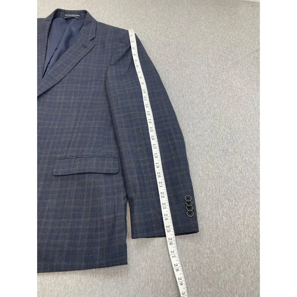 Tommy Hilfiger Blazer Men 44R Glen Plaid Wool Blend 2-Button Single Breast Lined